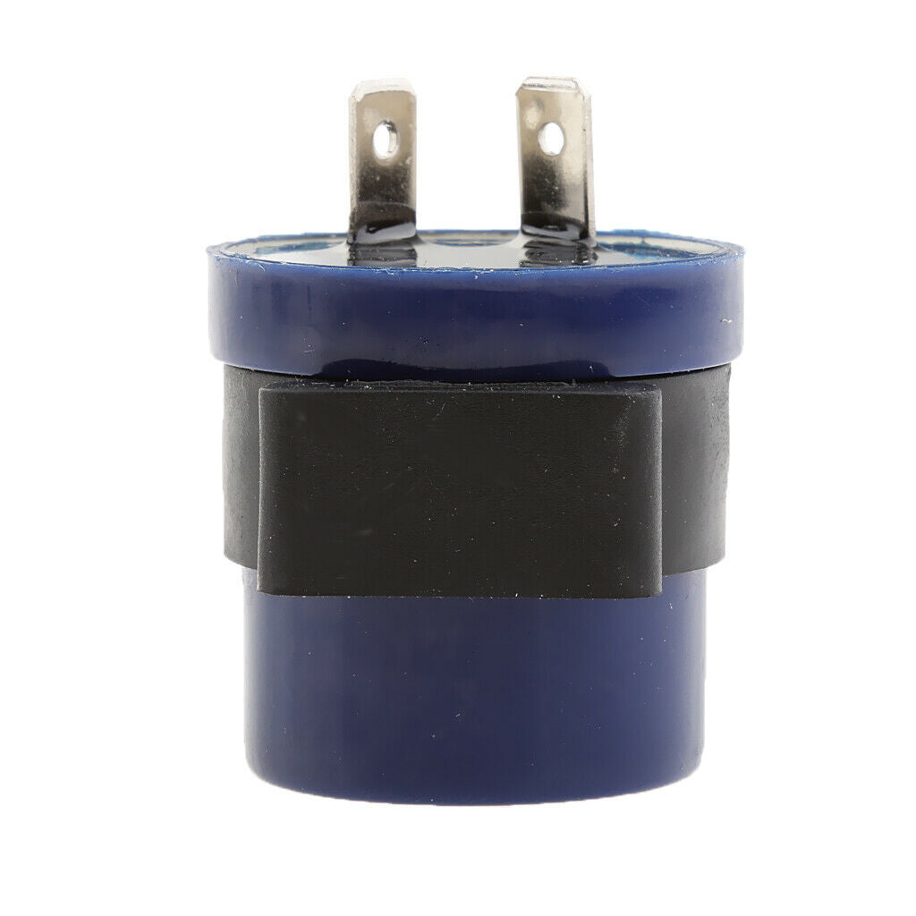 2Pcs 6-12V 2 Pin Motorcycle Beeper Turn Signal Indicator Relay Flasher Blue