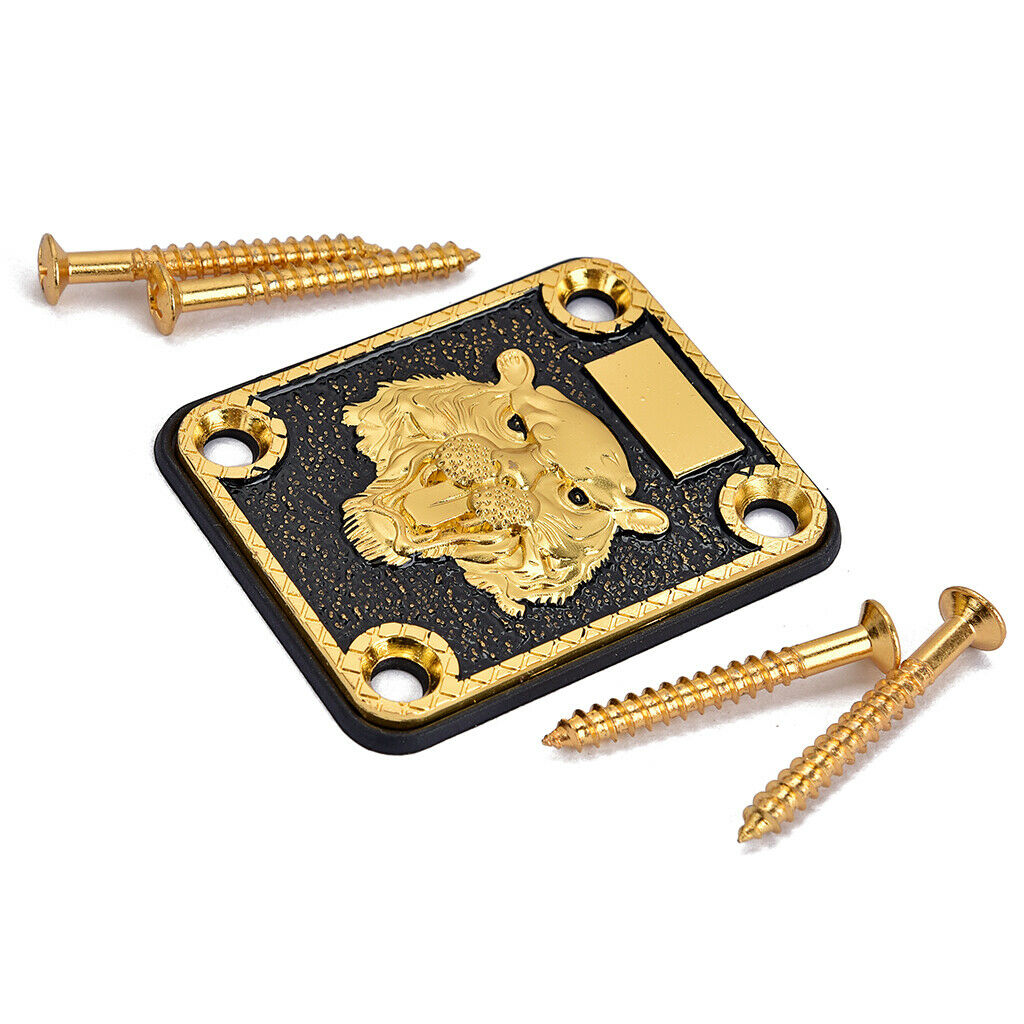 Guitar Neck Plate w/ Screws Cushion Pad Set for Electric Guitar Accessory