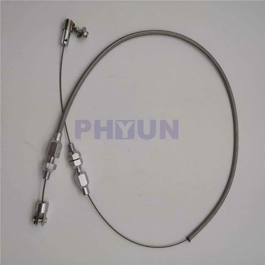 24" Car Auto Throttle Pedal Cable Braided Stainless Outer Tube Steel Inner Cable