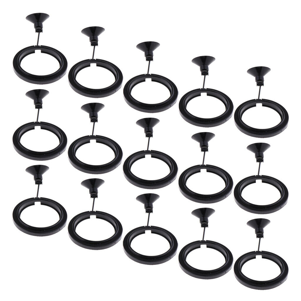 15pcs Fish Tank Floating Food Feeding Circle W/ Suction Cups Fish Feeder