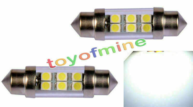 2 Pcs 36mm White 6 SMD 1210 3528 LED Car Festoon Dome Light Lamp Bulb DC 12V New