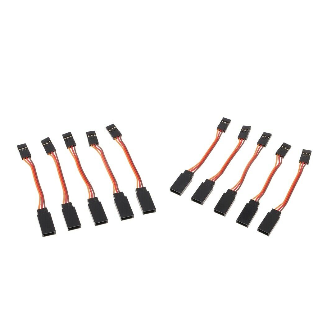 10x 50mm 3 Pins Male to Female Servo Extension Lead Cord Cable for Futaba JR