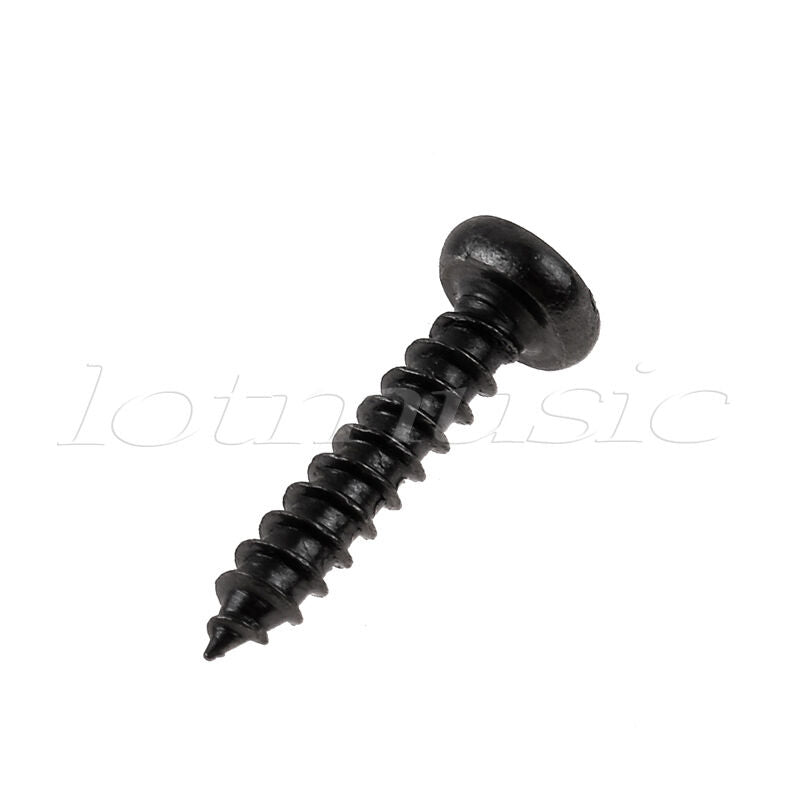 100 Pcs Screws for Guitar Bass Pickguard Back Plate Tuning Pegs Jack Black