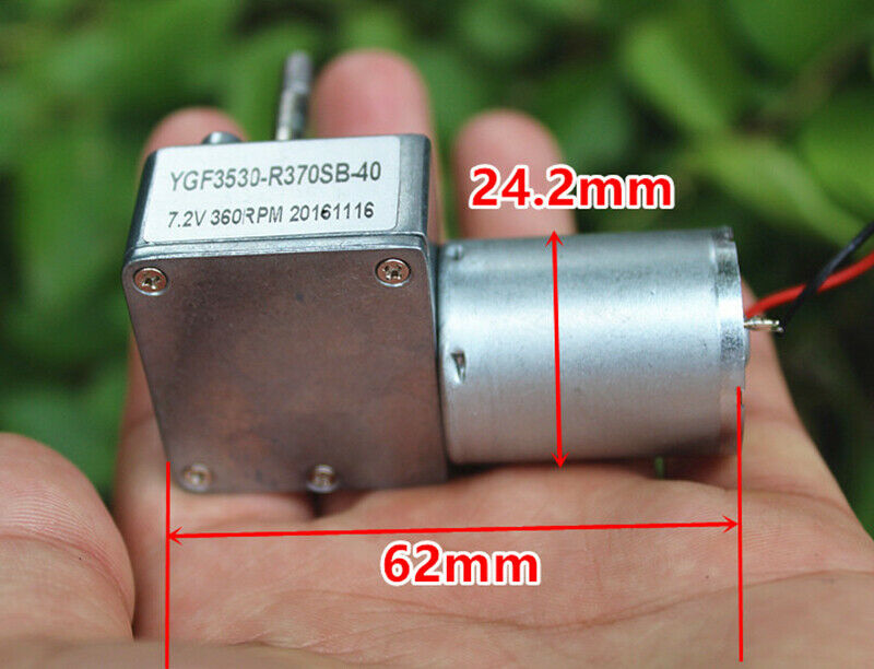 1pcs DC 7.2V 370/7 font gear motor small DC motor two wires 360 rpm