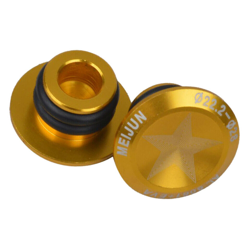1 Pair Aluminum Alloy Bicycle MTB Handlebar Bar End Plugs Caps Set Golden