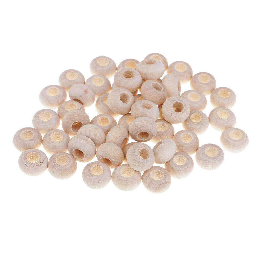 100 Pieces 14x8mm Unfinished Natural Color Abacus Wood Spacer Beads