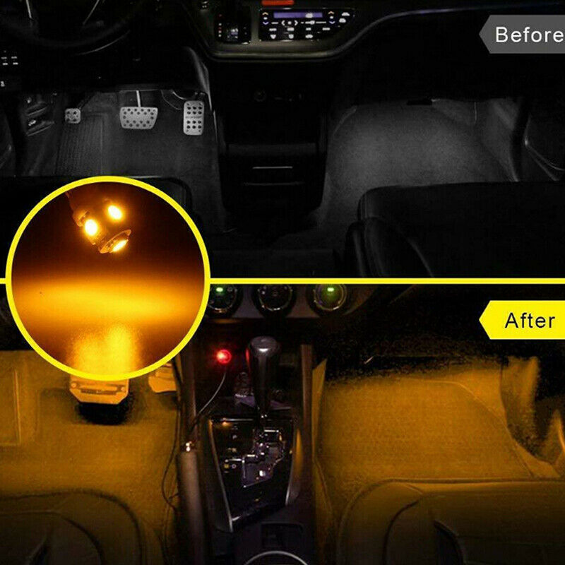 10Pcs Yellow T10 Wedge 5-SMD 5050 5W5 LED License Plate Bulbs Clearance Lam Tt