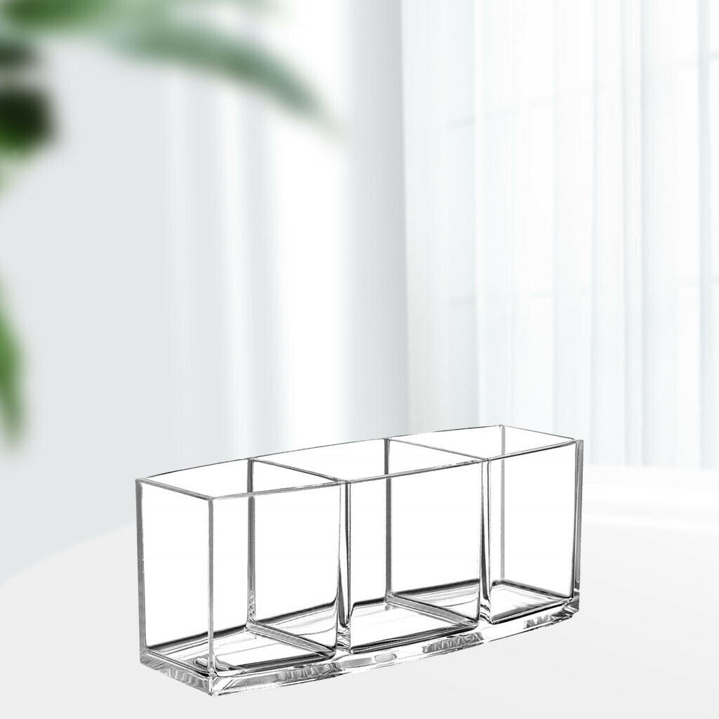 3 Slots Make-up Brush Cosmetic Holder Trio Compartments Cosmetic Organizer