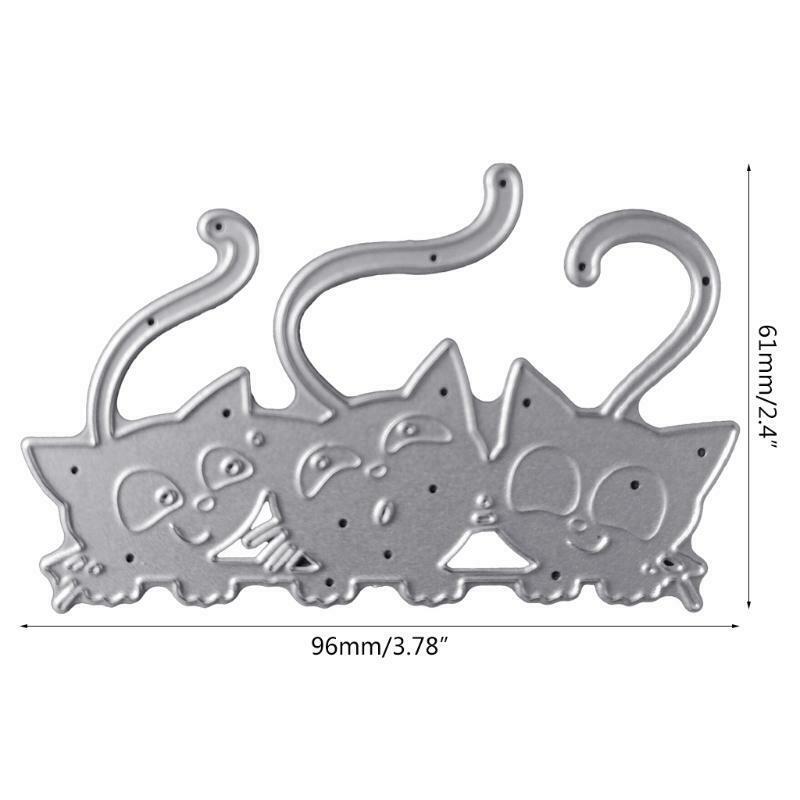 3 Cartoon Cats Carbon Steel Cutting Dies DIY Scrapbooking Photo Album Embossing