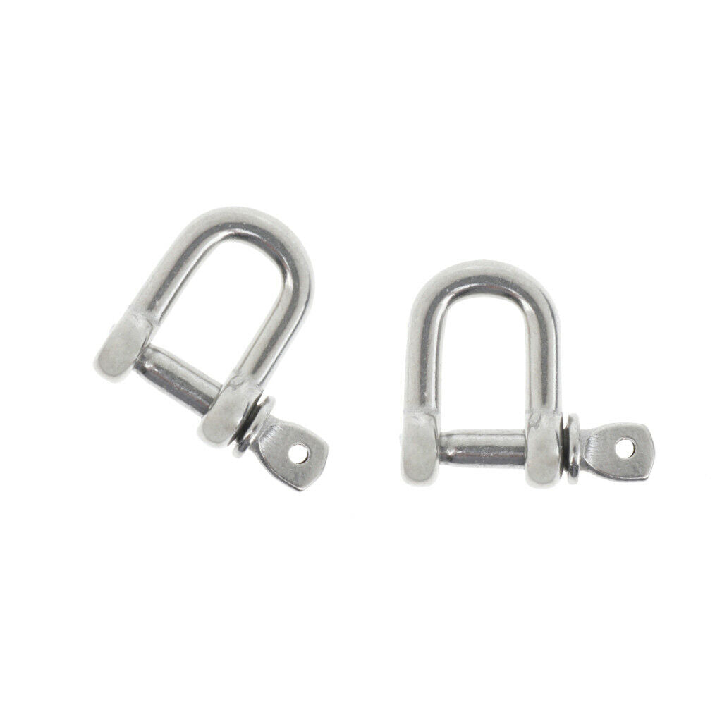 2pcs 4mm Chain Bow Rigging Shackle, Stainless Steel Bow Type Rigging, For Anchor