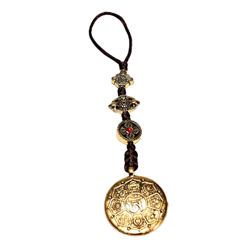 Tibetan Buddhism Copper Zodiac animal Wall Hanging Amulet Pendant 4.3cm