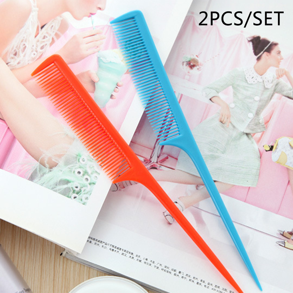 2* Hair Comb Brush Styling Tool Hairdressing Rat Tail Plastic Comb Women Girl
