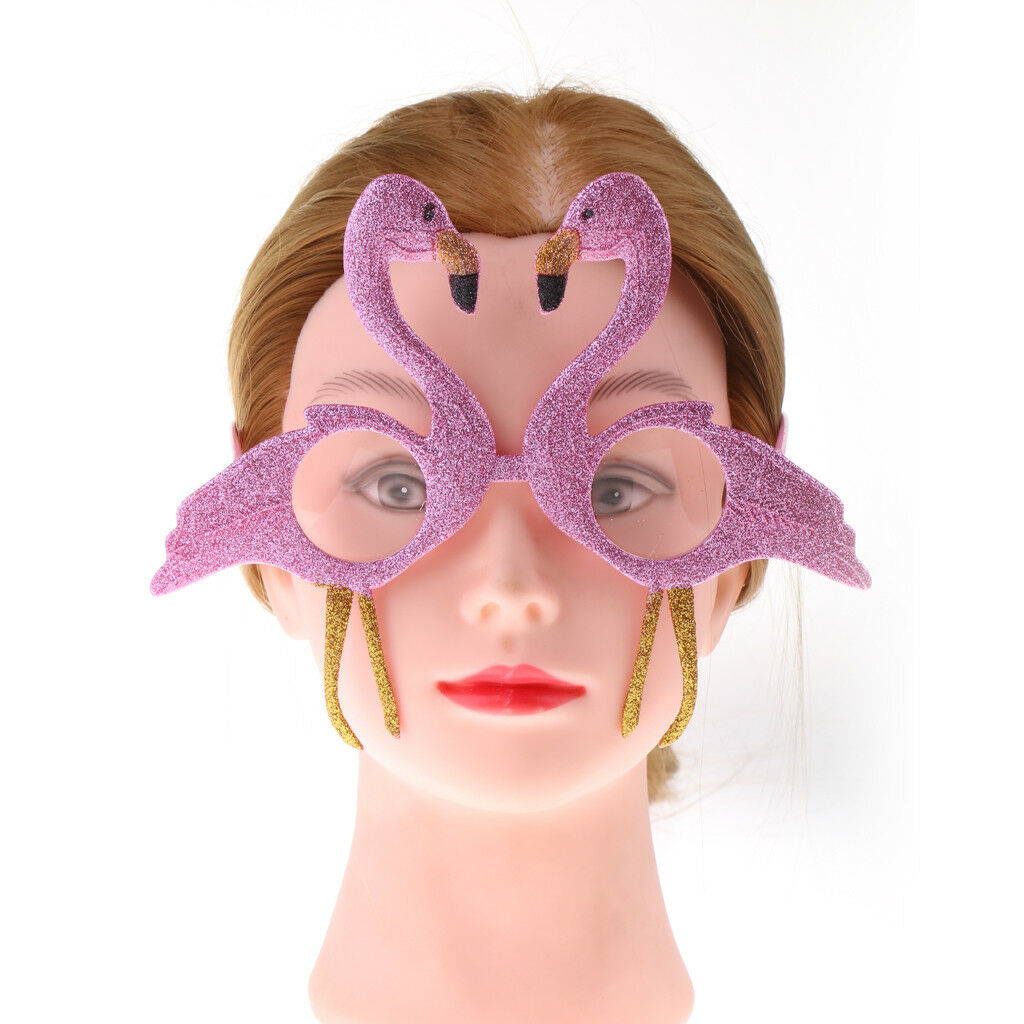 Hawaiian Tropical Flamingo Sunglasses Glitter Glasses Kid Fancy Dress Party