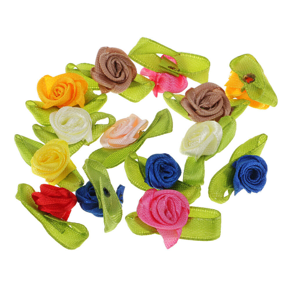 100 Pieces Artificial Silk Rose Flower Head Scrapbook Embellishment for Card