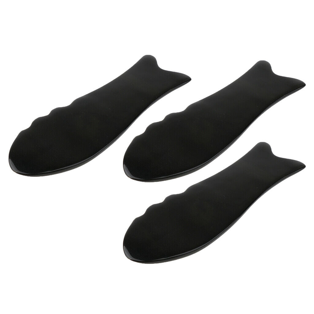 Lots 3 SPA Salon Body Facial Firming Anti-Wrinkles Gua Sha Board Black