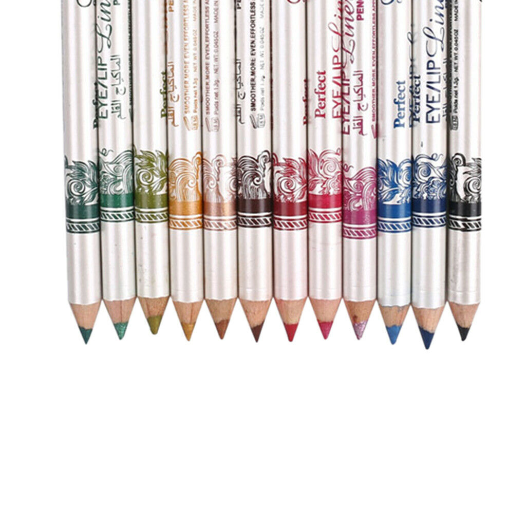12 Pieces Eyeliner Pencils Eye Shadow Eyebrows Comestic Tool Lip Liner Make Up