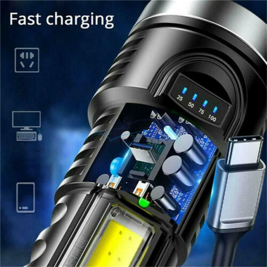 1 × Micro USB Charging Port And Battery Aluminum Reflector Portable Flashlight