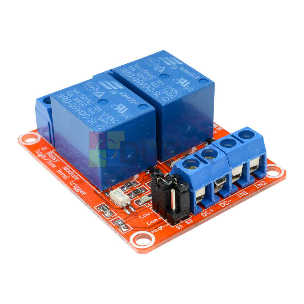 5V 2-CH Two Channel Relay Module w/ Optocoupler Support High & Low Level Trigger