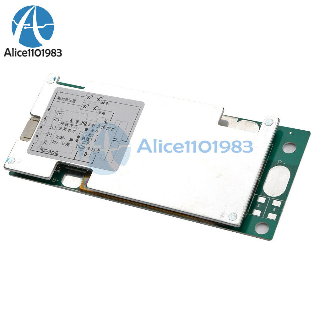 4S 80A 12V 18650 Battery Balance For LiFe LiFePo4 Cell PCB BMS Protection Board