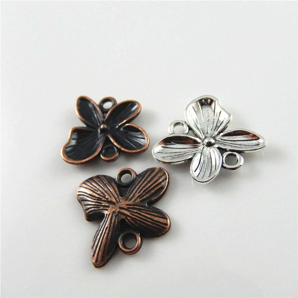 Multi-color Alloy Jewelry Making Flower Look Connector Jewelry Charm Pendant 20x