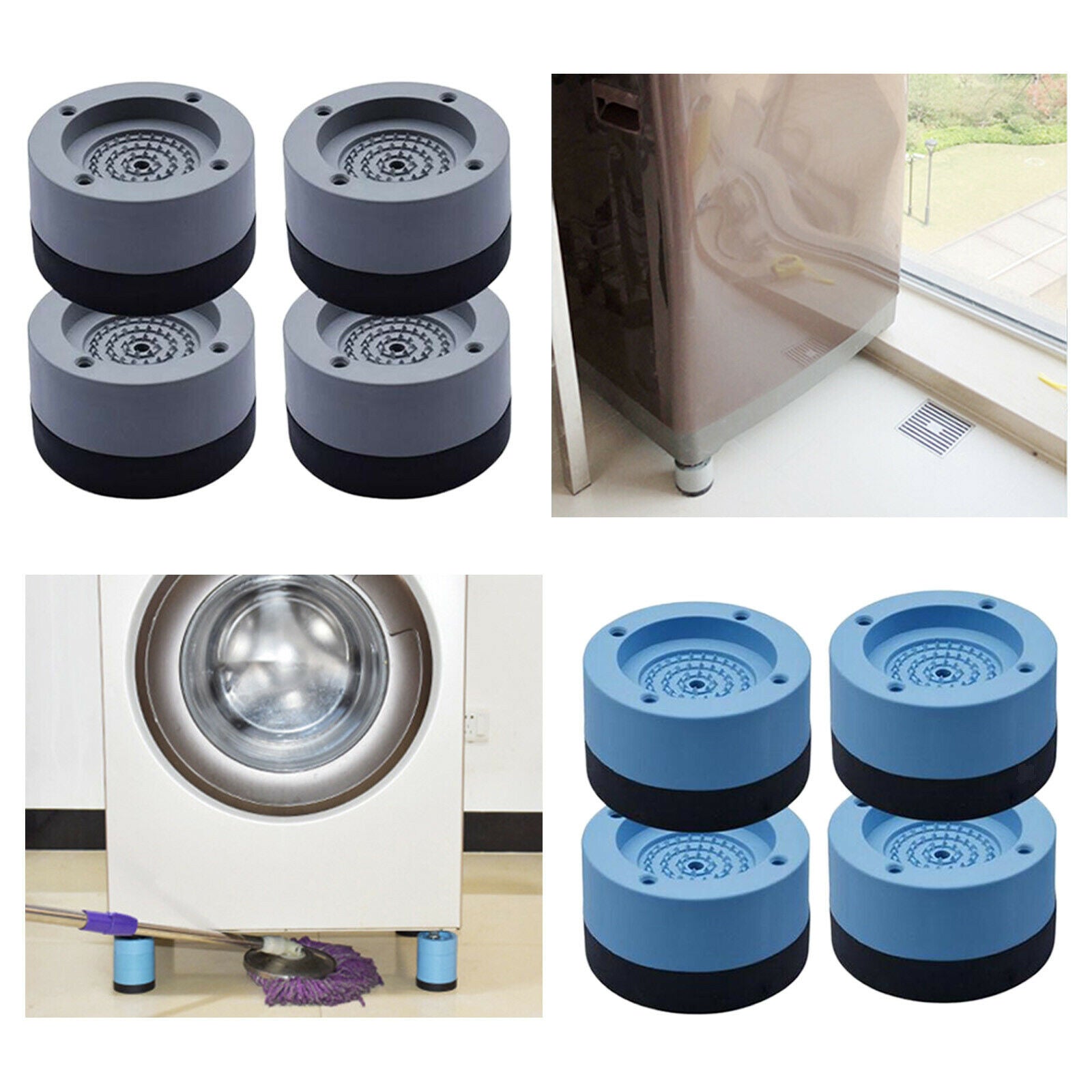 8Pcs Anti Vibration Pads Washer Dryer Machines Reduce Noise Walking 3.5cm