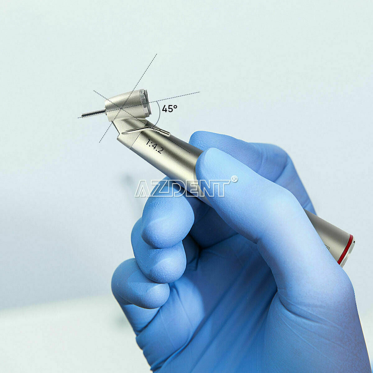 Dental 45Degree Electric Contra Angle Fiber Optic 1:4.2 Handpiece External Water