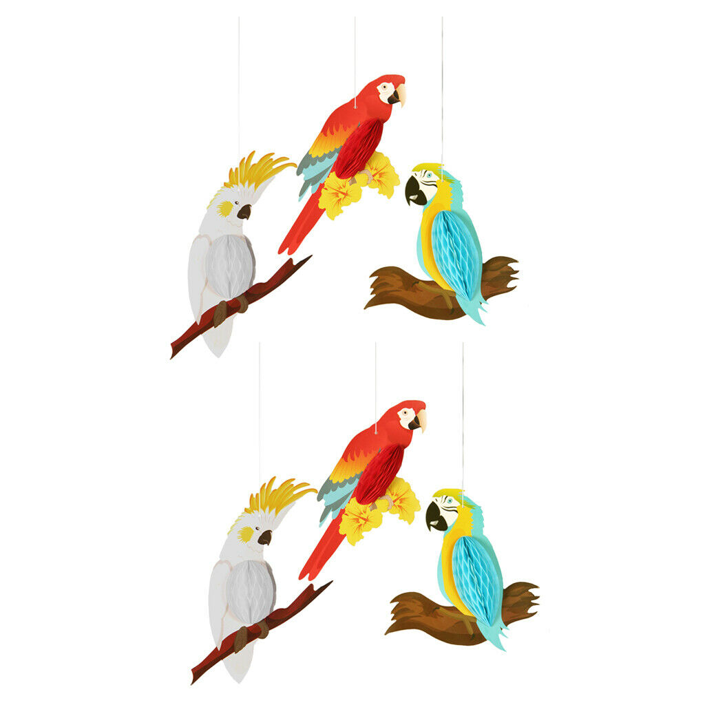 6 Count Lovely Rainbow Hanging Animal Parrot on Swing Kids Room Home Decor