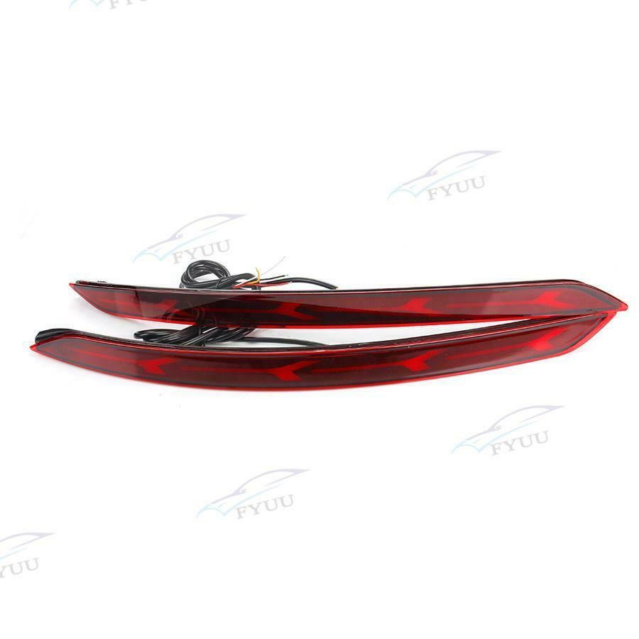 For Hyundai Elantra 2x LED Rear Bumper Reflector Brake Light Flow Turn Signal