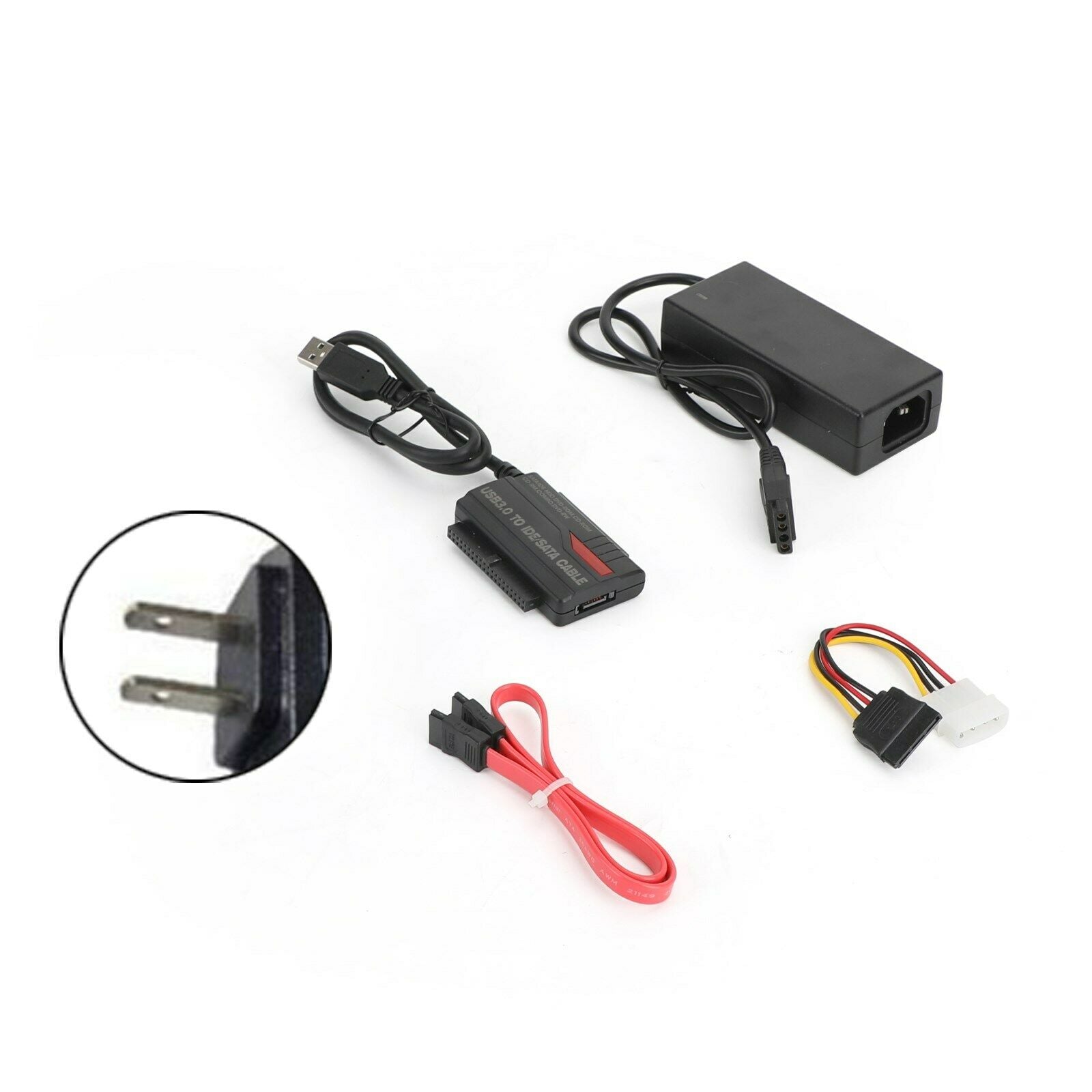 USB 3.0 USB 2.0 to SATA IDE 2.5" 3.5" HDD SSD Hard Drive Converter US Plug FP6