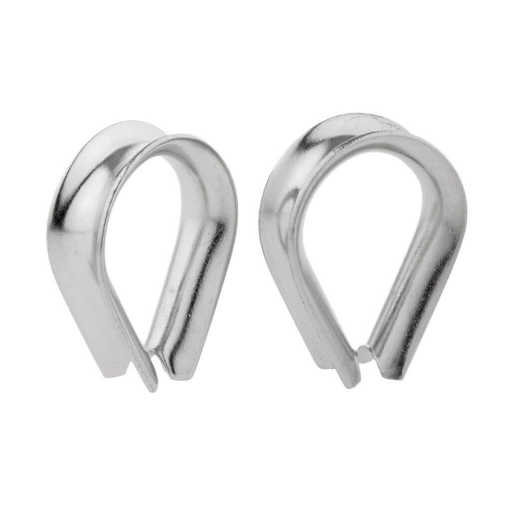 2 Pieces Stainless Steel Heart Shaped Cable Thimbles Wire Rope Fitting 3mm