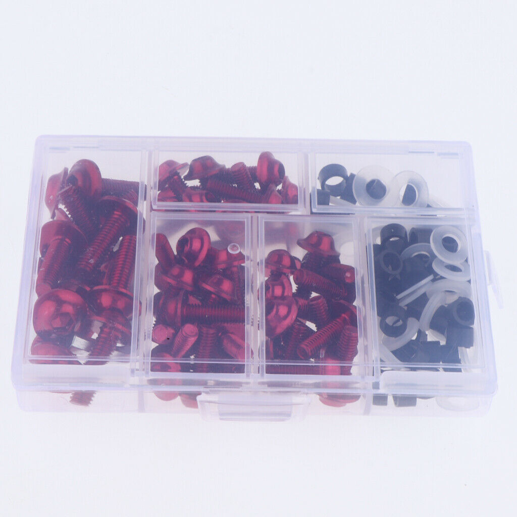 158Pcs Motorcycle Complete Fairing Bolt Kit Fastener Clips Screws Red New