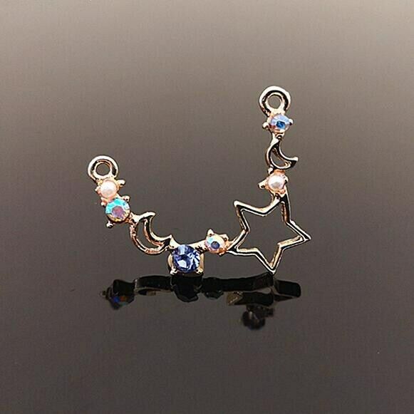 10pcs Star moon Necklace pendant Alloy fittings  Handmade Necklace Accessories