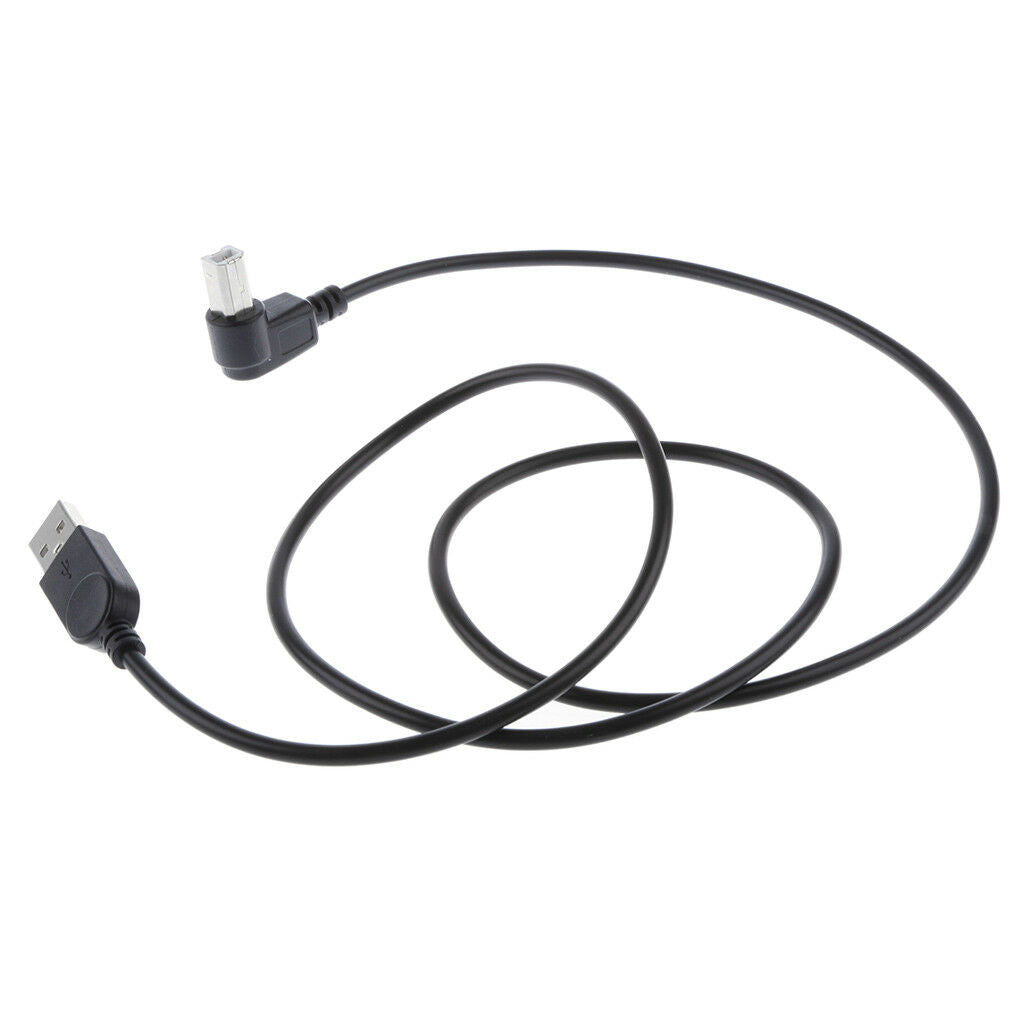 USB2.0 Male to Type B 90 Degree Angle Extension Adapter Cable Bend right
