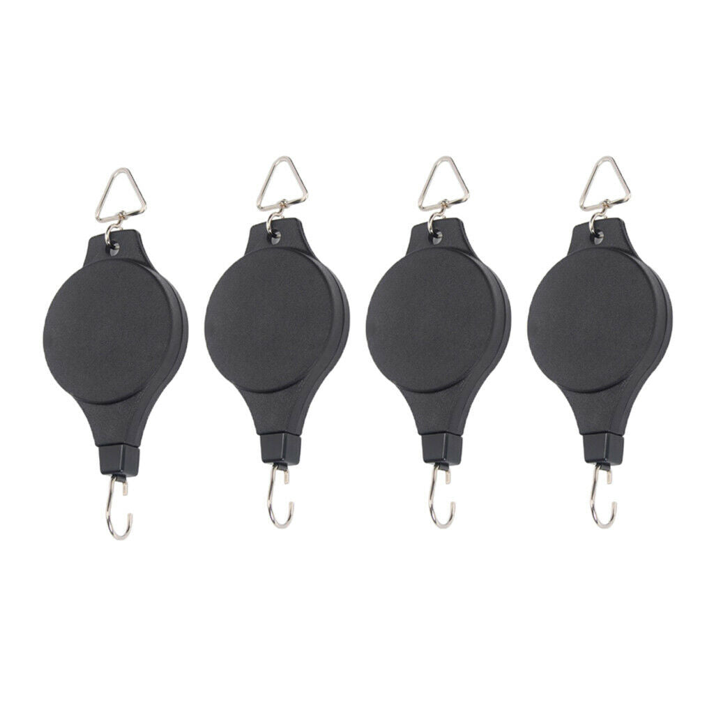 4X RETRACTABLE PLANT PULLEY HANGING BASKET PULL DOWN HANGER BASKETS POTS HOLDERS