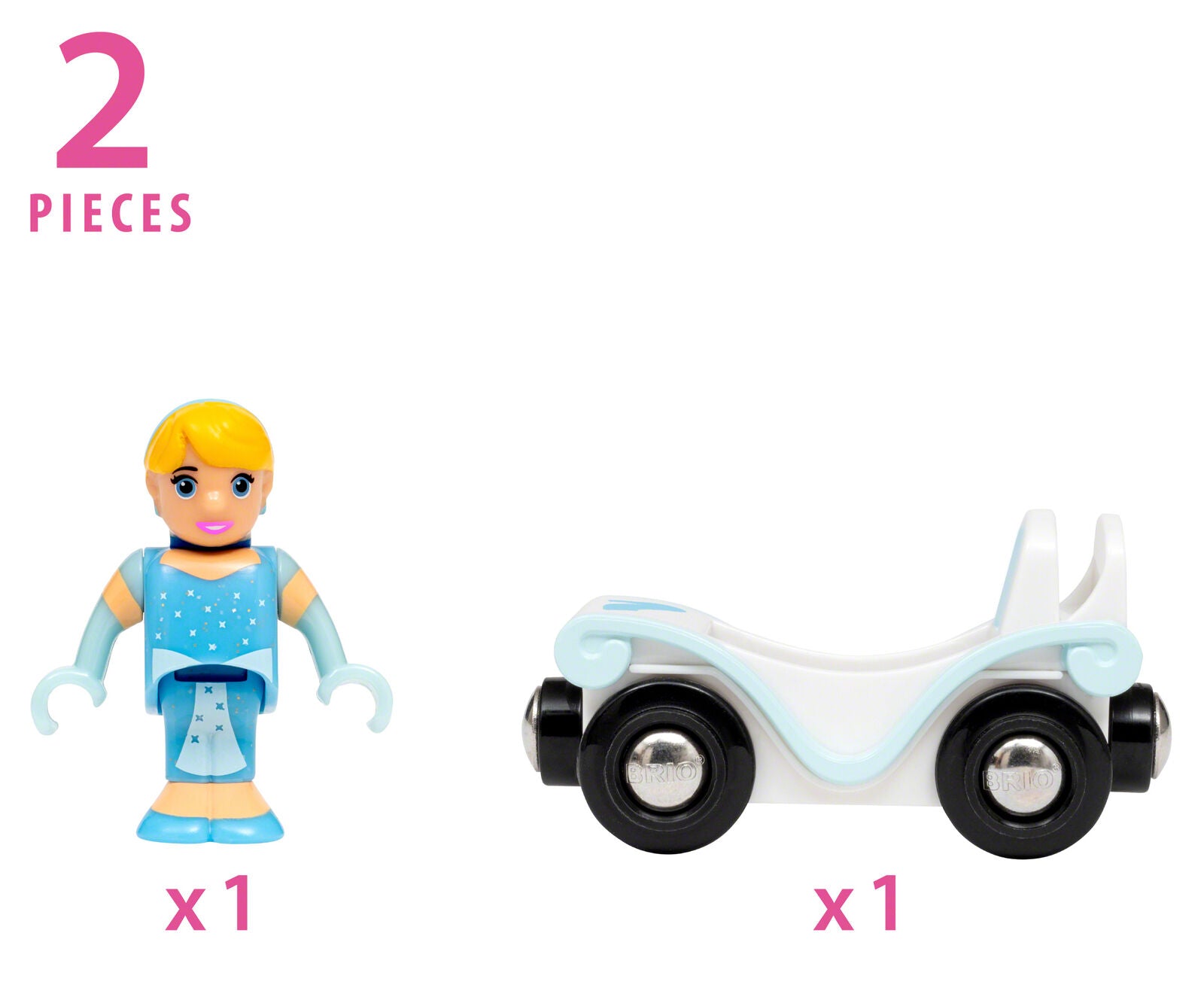 33322 BRIO Disney Princess Cinderella & Carriage Set Wooden Train Track Age 3yr+