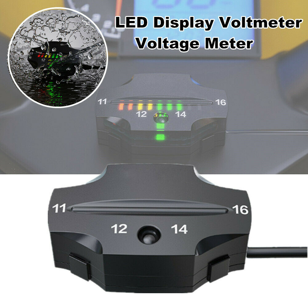 12V Motorcycle Scooter LED Display Voltmeter Voltage Meter Guage Volt Tester 1pc