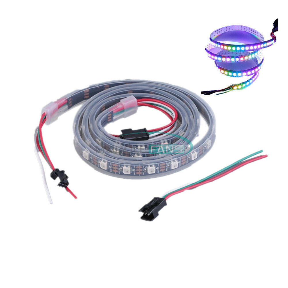 New WS2812B 5050 RGB Strip 1M 60 Leds 60LED Black PCB Individual Addressable 5V