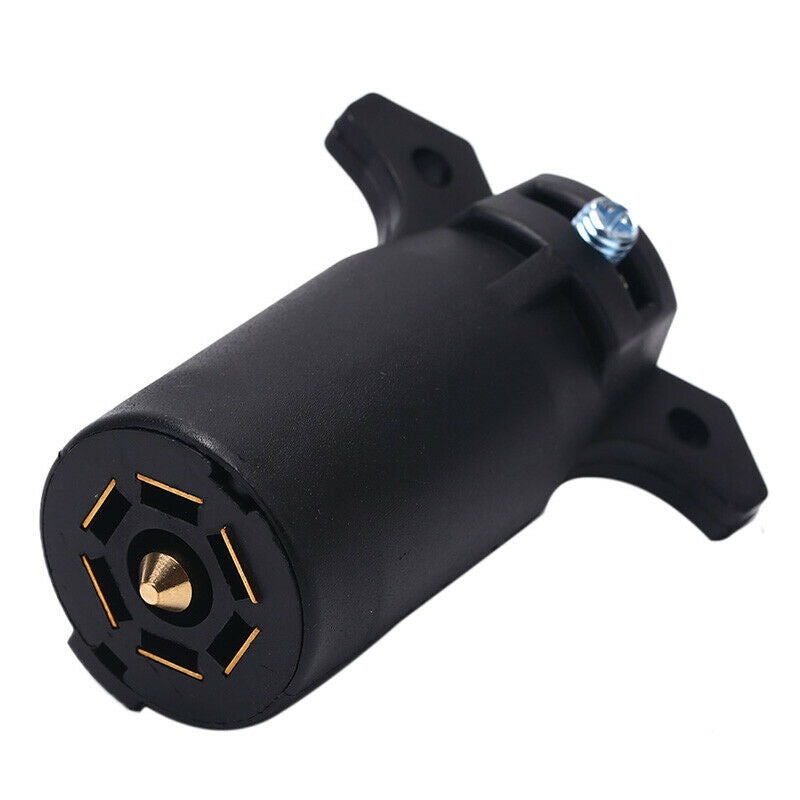 7 Way Round RV Style Trailer Light Plug Connector Adaptor Camper Boat Car Td Kt