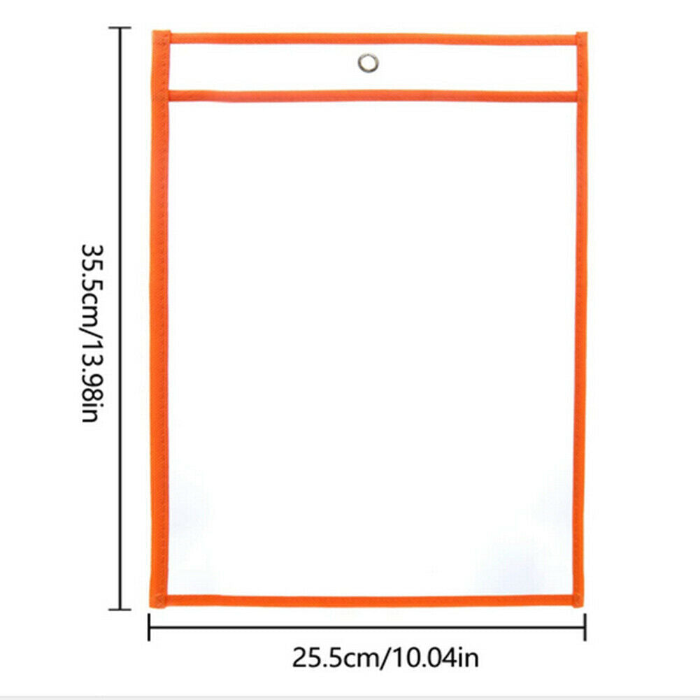 10x Reusable Dry Erase Pockets Write Drawing Board Wipe File Storage Bags @
