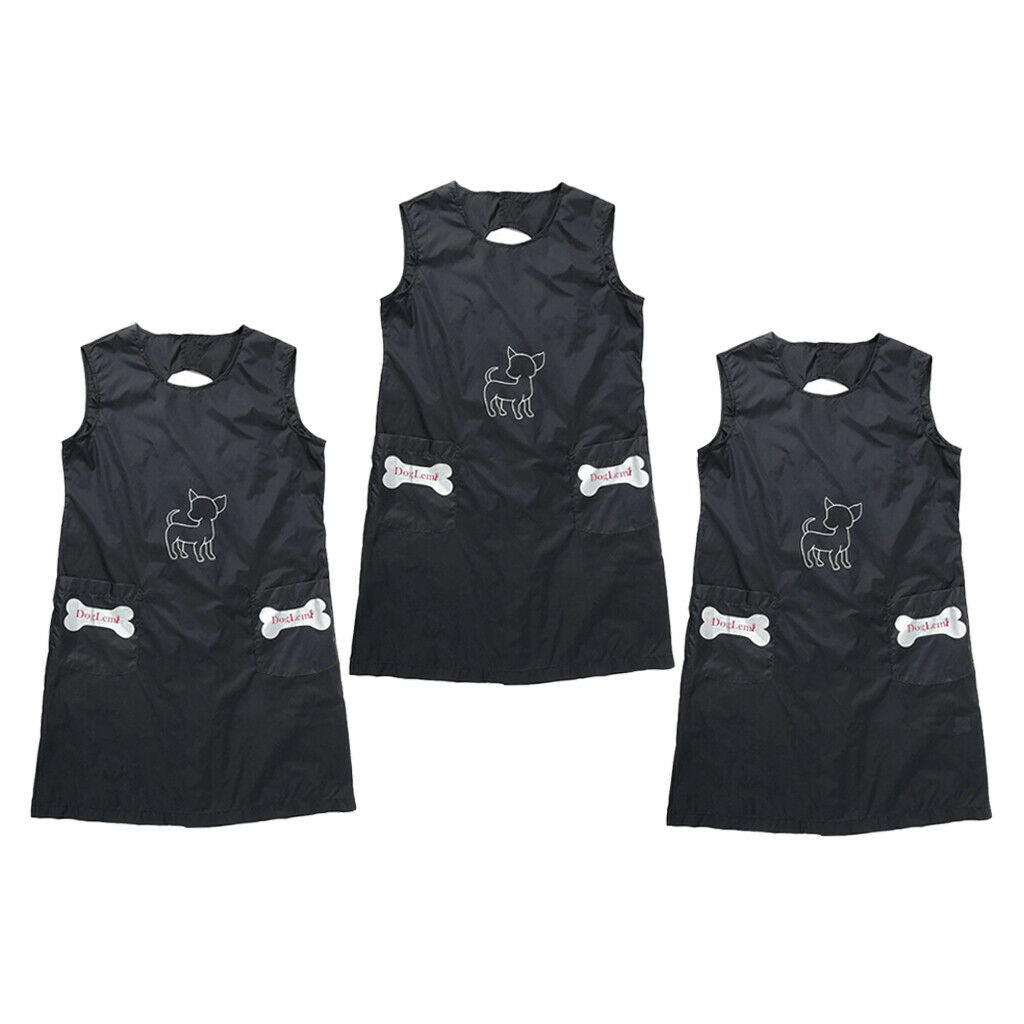 3x Pet Grooming Apron Bib Pet Beautician Workwear Smock for Women Men Size_M
