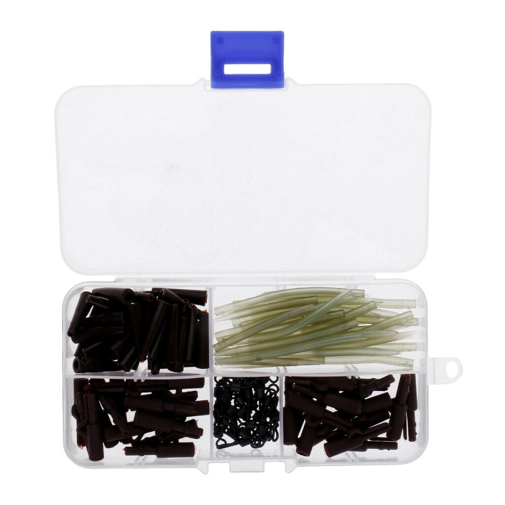 120Pcs/box Carp Fishing Tackle Set Clips Quick Change Swivels Tube Hair Rigs