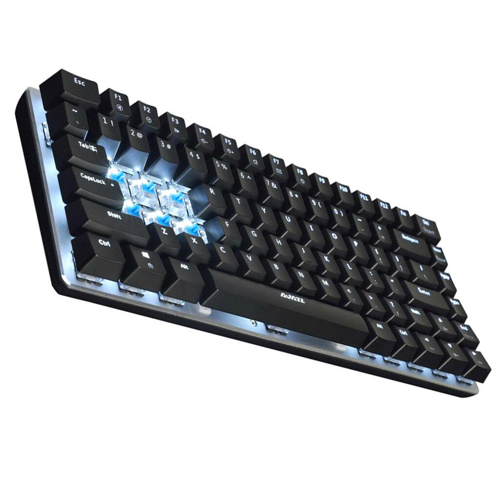 82-Keys Pro Backlit USB Wired Gaming Mechanical Keyboard for Computer Black