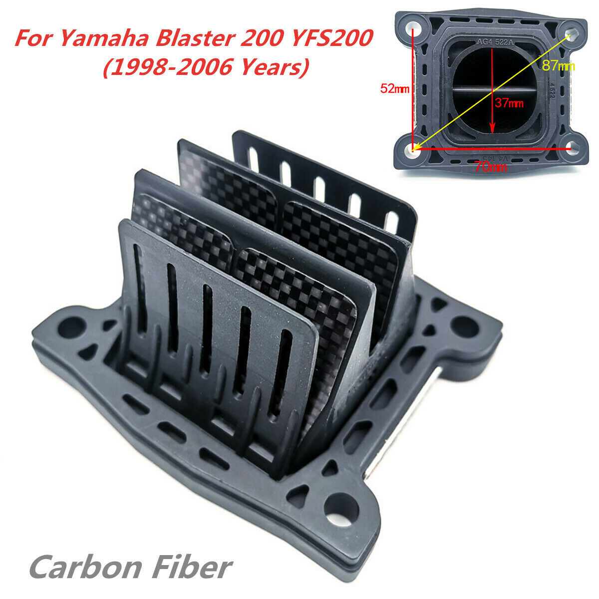 Carbon Fiber Motorcycle Intake Reed Valve For Yamaha Blaster 200 YFS200 1988-06