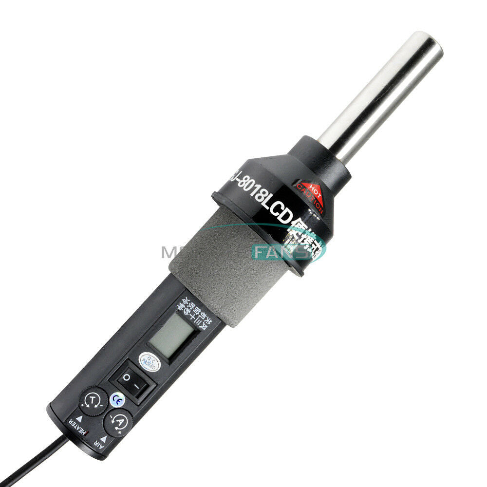 450W 450℃ LCD Display Electronic Hot Air Heat Gun Soldering Station + 9x Nozzles
