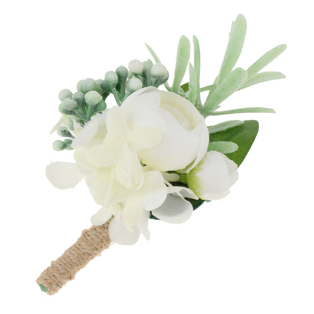 5 Pieces Wedding Artificial Corsage Bridal Groom Wedding Party Supplies