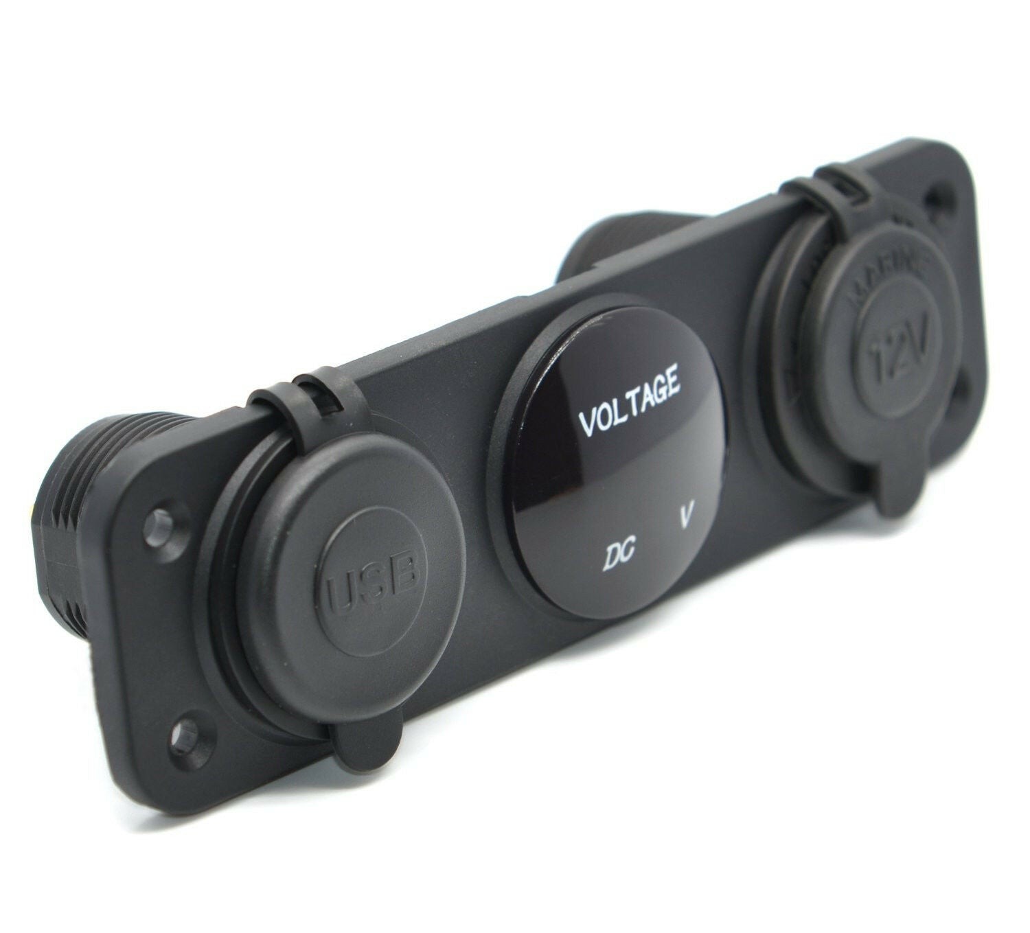 Car Truck Boat Multi Function Panel Dual USB Charger Voltmeter 12V Power Socket
