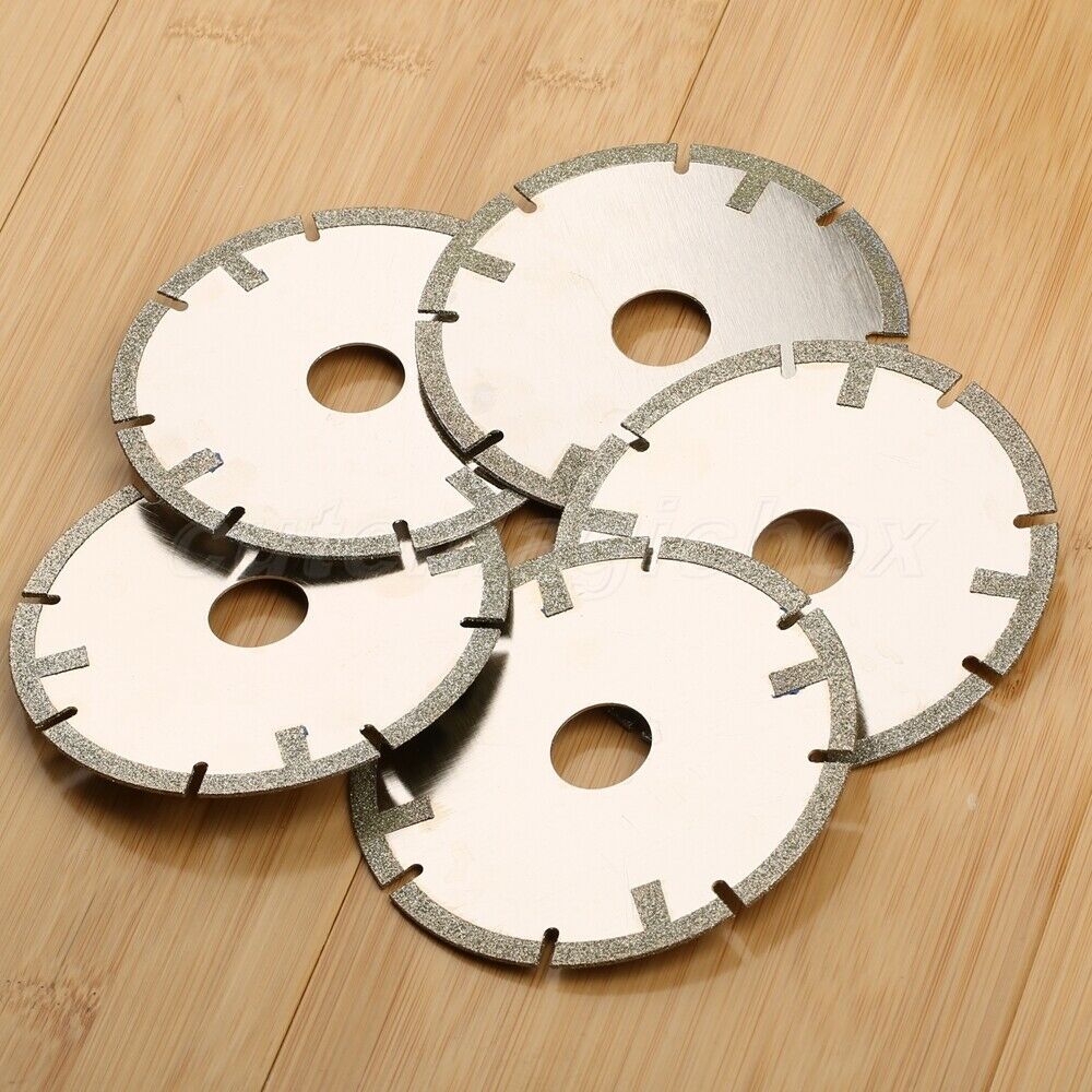 5pcs 4" Diamond Coated Tipped Cut Disc Saw Blade Wheel Rotary Tool Grit 60#