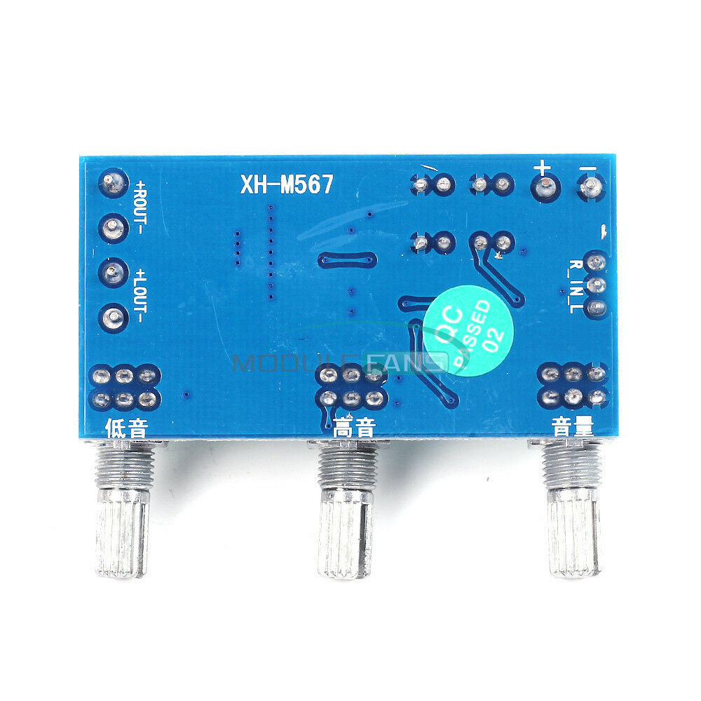 Digital DC 12V 24V 80Wx2 TPA3116D2 Dual Channel Treble Bass Pre Amplifier Board