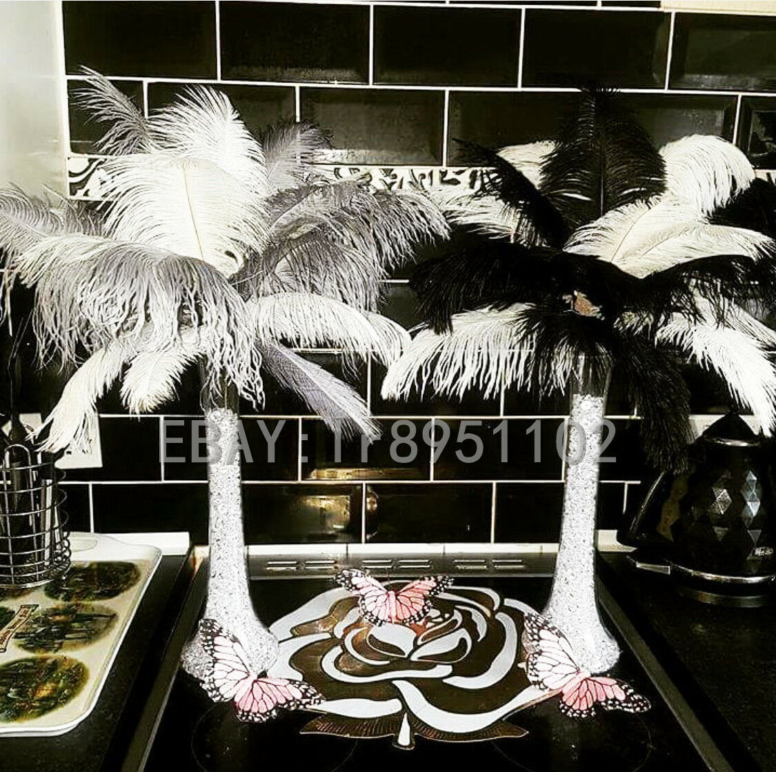 100 pcs black Color Ostrich Feather  6-8inch/15-20cm Wedding Party Decoration