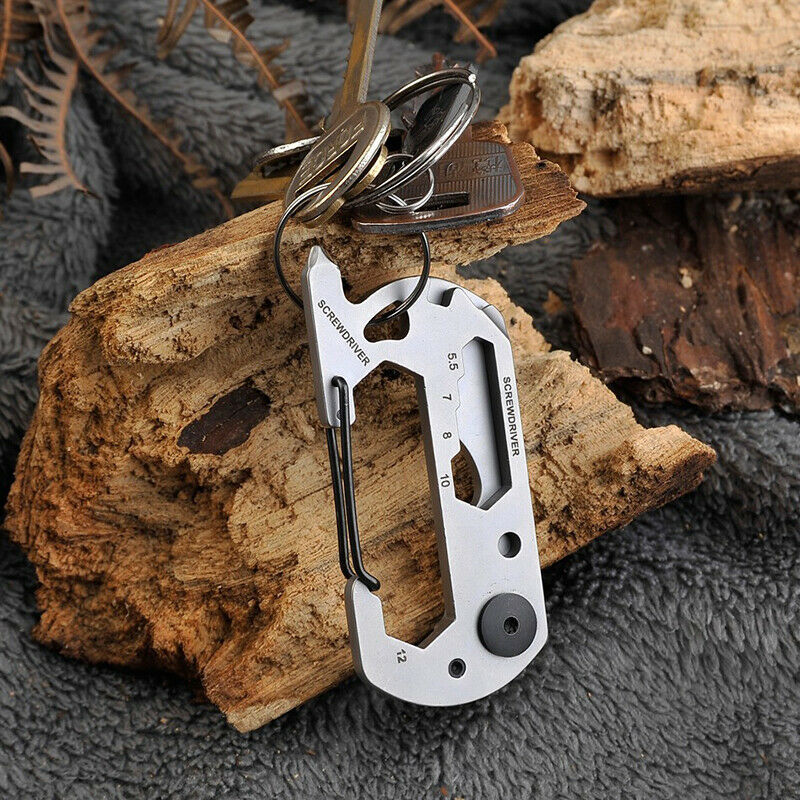 Multifunction Climbing Carabiner EDC Keychain Gear Outdoor Tools Camping Hik SJ